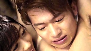 Asian girl in threesome