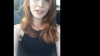 Pretty amateur redhead teen Farrah Flower fucked in public