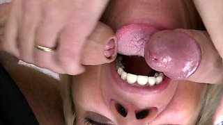 A 60-year-old blonde woman, possessing an excellent physique and a high sex drive. 5066 1