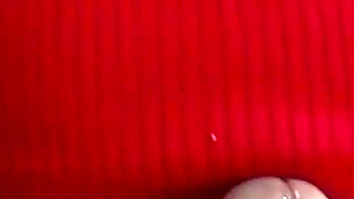 POV: I Lifted My Red Dress and Squeezed All the Milk Out of Her by Grinding My Ass Against Her Cock
