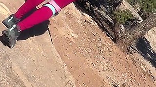 Wild Mountain Flash - Topless Tease on Remote Kyrgyzstan Trail, No Rules