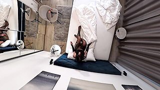 Sexy brunette scene with winning chippy from Leons TV