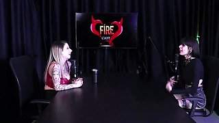 The lewdness in Miyuki Mika and Yumi Trap's conversation with Baby Fire on Porno Cast Brazil - Part trio (Witness on: Sheer/Crimson)