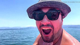 Earl Smile Flashes Big Cock on Wild Sea Pedal Boat