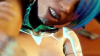 Robot Girl Rides Dick on a Chair