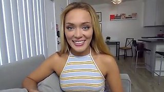 Mylene Monroe needs her stepbros help snapping sexy selfies and when she sees his bulge she knows she needs to ride it