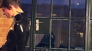 Fucking Ballhooded Sissy by the Window for Whole World to See