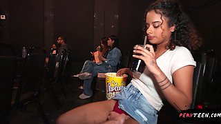 Latina Young Sweetie Gets Sensed by a Stranger in the Vid Theater