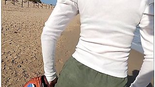 Beach Panty Sale: She Slips Off Her Bikini Bottoms; Buyer Sniffs Them Hot And Wet