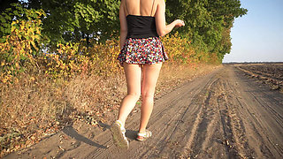 Watching Girl Walks Outdoors Upskrt Full Back Panties